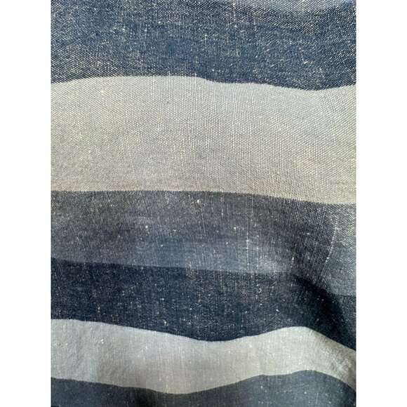 Bob Timberlake Mens  Striped Linen Blend Long Sleeve Polo Shirt XL Blue & Gray - Picture 6 of 11